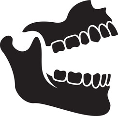 Human jawbone with teeth silhouette. © FF