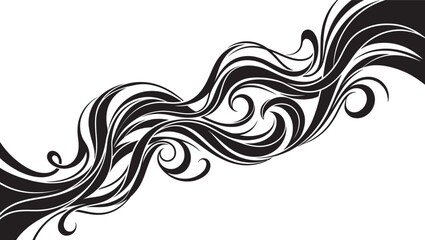 Fototapeta premium Abstract Ribbon Wave Fusion Background, Minimalist Black Interlocking Swirls, Modern Diagonal Fluid Motion Graphic Element