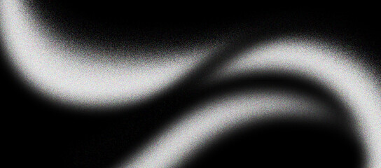 Abstract black background with white grainy wavy curves and shapes © LogoFyre