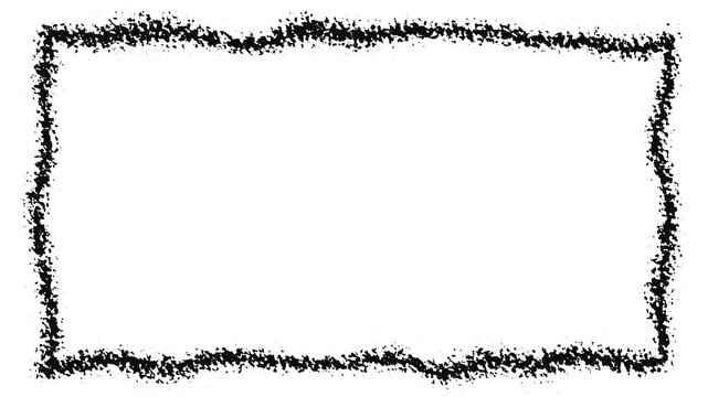 Black Marker Ink Frame Grunge Border Animation on Solid White Background