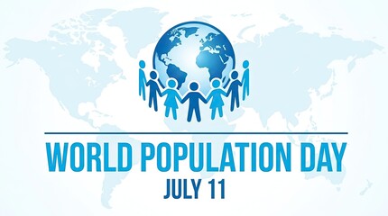 Naklejka premium World population day july 11 global awareness for sustainable future