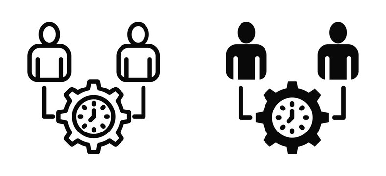 Line and glyph style collection icon of Workforce Management