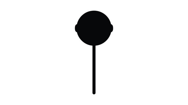 Lollipop Silhouette On A Stick Black And White Graphic