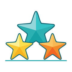 Obraz premium Flat design star icon with sun and moon