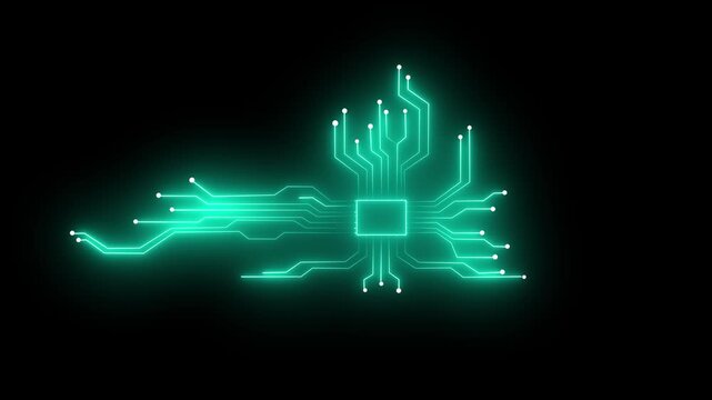 Abstract digital line data background connecting technology concept Abstract technological artificial concept. neon line data concept animation.on black backgraund, 4k video animation ,