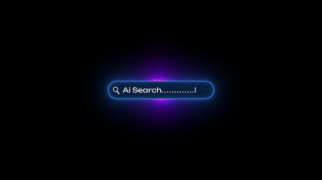 Futuristic AI Search Interface Animation with Intelligent Web Navigation System and Smart Digital Discovery Technology