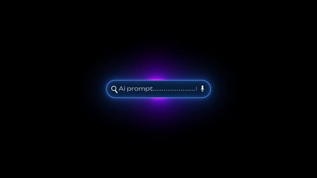 Futuristic AI Search Interface Animation with Intelligent Web Navigation System and Smart Digital Discovery Technology