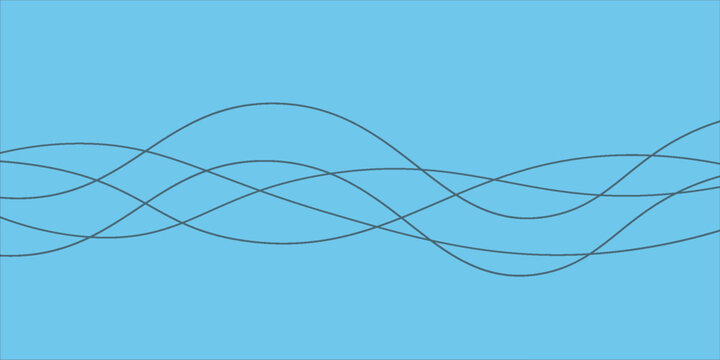 Digital graphical abstract background set. Curved thin wavy line background for artist. Flowing wavy stroke elements on white page. Thin line wavey background on isolated white background.