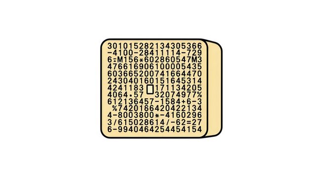 Block with random numeric digits and mathematical symbols