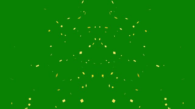 Realistic Gold Confetti Explosion Loop Isolated on Green Screen Chroma Key Background for Festive Celebration Projects 4k