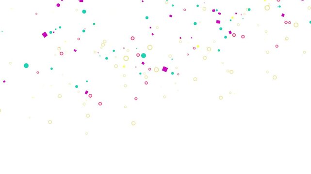 Colorful Abstract Geometric Particle Explosion Isolated on White Background for Party Celebration and Festive VFX 4k