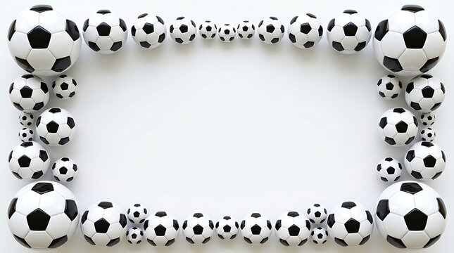 Football championship border with soccer balls