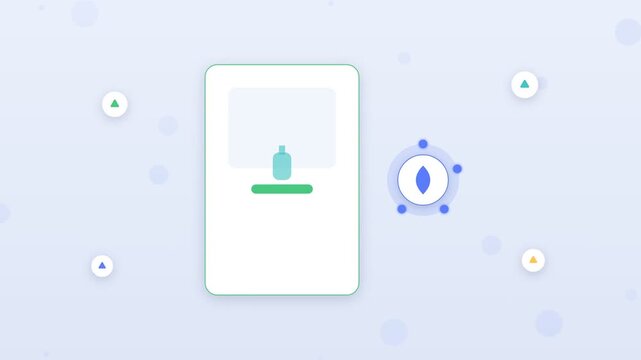 Flat design digital bottle return machine scanning for eco rewards