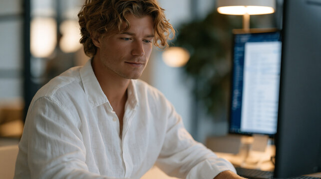 Cybersecurity analyst reviewing a grid of flagged AI-generated phishing email examples on a large monitor, annotation tools visible, machine learning detection interface, threat