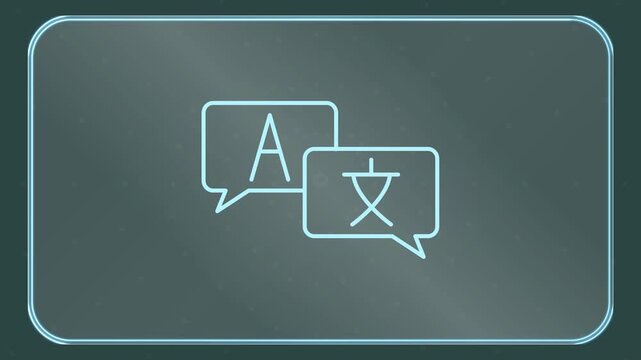 Language Translation Icon Animation &ndash; Communication Outline Motion Graphics Loop