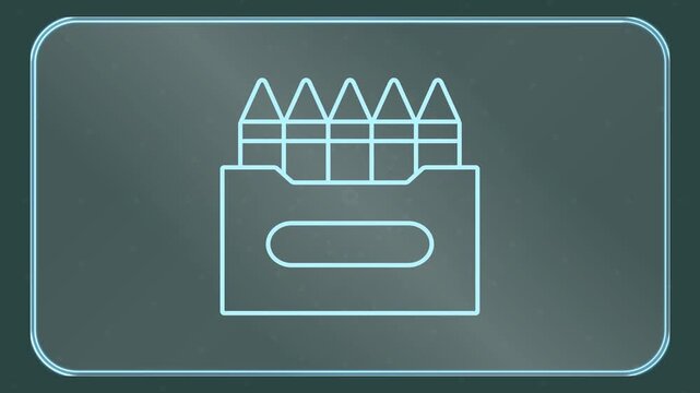 Pencil Box Icon Animation &ndash; Education Outline Motion Graphics Loop