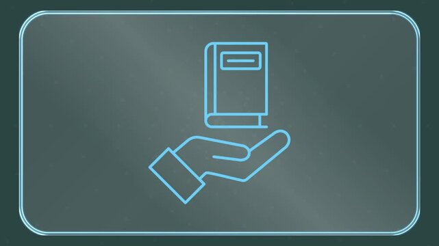Hand Holding Phone with Download Icon &ndash; HUD Outline Stroke Animation Loop