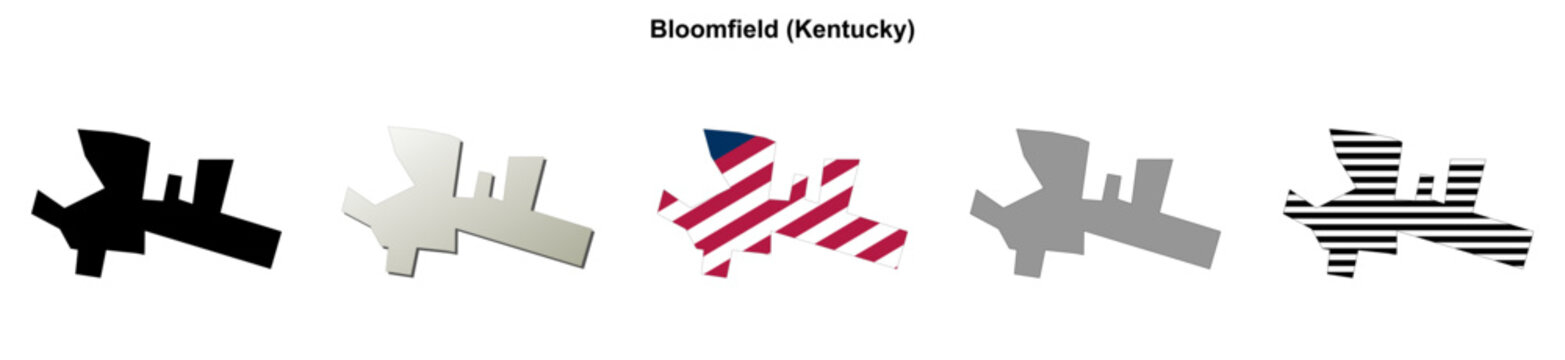 Bloomfield (Kentucky) blank outline map set