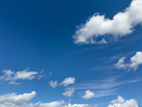 Bright blue sky with clouds