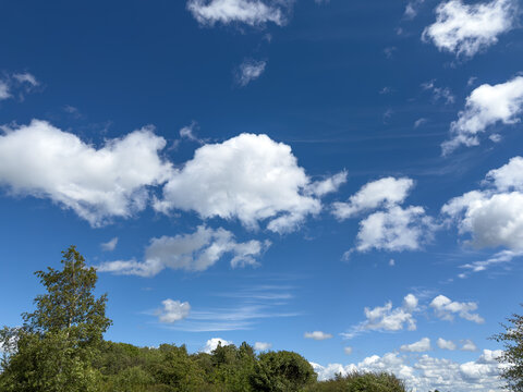 Bright blue sky and clouds