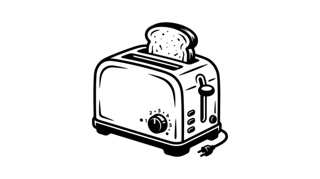 Black and white toaster appliance.
