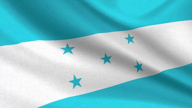 Seamless 3D video of the Honduras flag fluttering in the wind looping