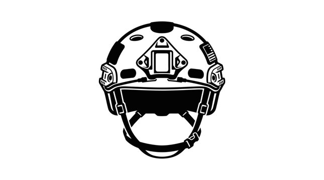 Black and white motorcycle safety helmet.