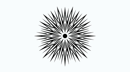 Obraz premium Black and white spiky circular design.