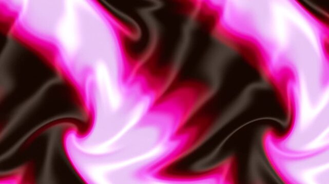 Magenta Pink Black Holographic Liquid Motion Background, Smooth Flowing Psychedelic Color Animation Seamless Loop, 4K