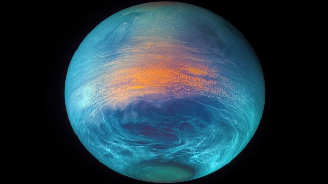 Abstract artistic glowing planet with nebular atmosphere