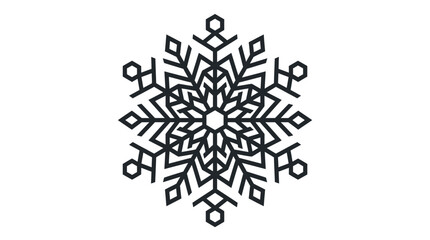 Obraz premium Detailed Black Snowflake Design Pattern.
