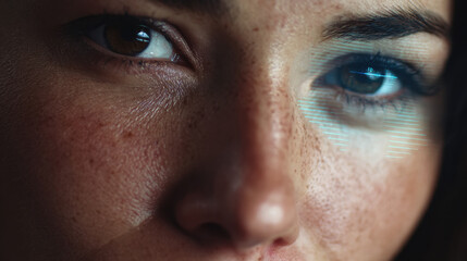 Fototapeta premium Advanced facial biometrics with digital eye tracking system