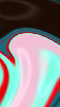 Red Teal Black Holographic Liquid Motion Background, Smooth Flowing Psychedelic Color Animation Seamless Loop, 4K