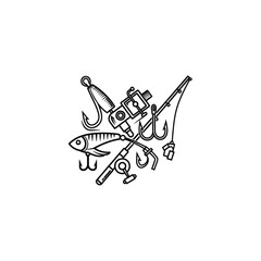 Fototapeta premium Fishing gear and tackle equipment.