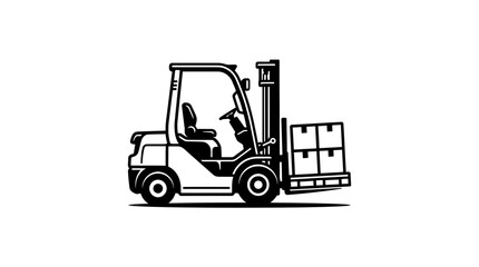 Fototapeta premium Forklift with pallet industrial vehicle.