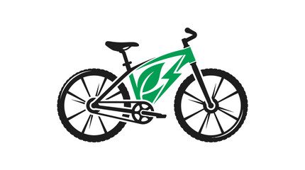 Fototapeta premium Green and black mountain bicycle.