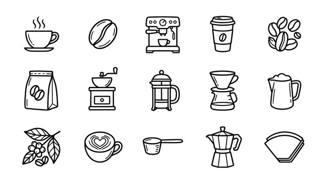 Coffee and coffee maker icons.