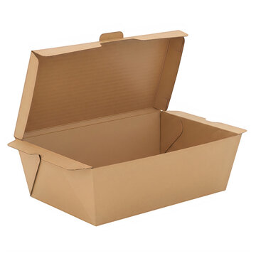 Open Brown Cardboard Takeaway Food Box takeaway box cardboard box