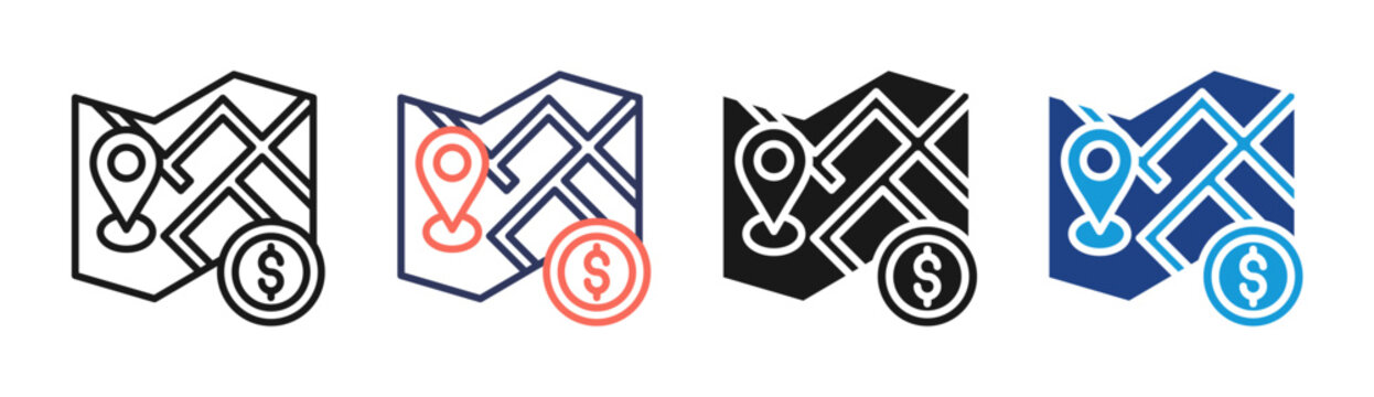 Home Location icon set multiple style collection
