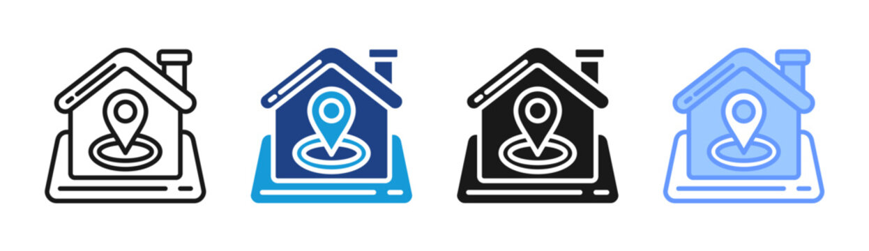 Home Location icon set multiple style collection