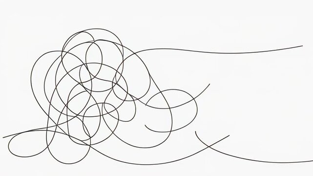 Abstract white line art animation loop seamless pattern