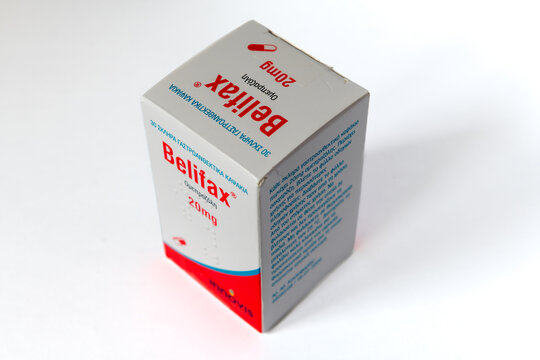 London. UK- June 07. 2026. A box of the the stomach medicine Belifax isolated on white.