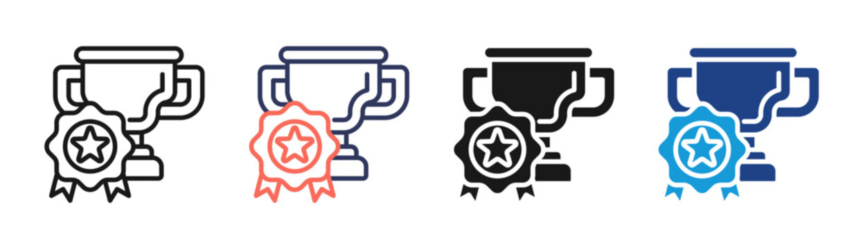 Success Reward icon set multiple style collection