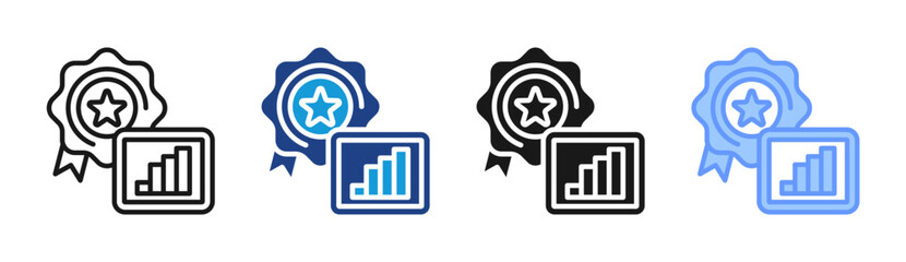 Obraz premium Performance Badge icon set multiple style collection