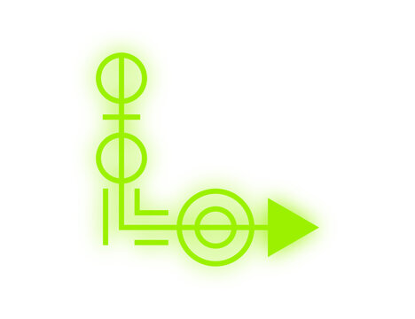 neon geometric arrow