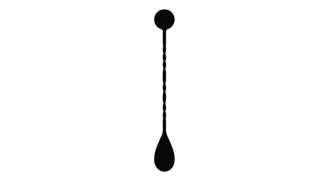Drop shaped object with connecting line black silhouette
