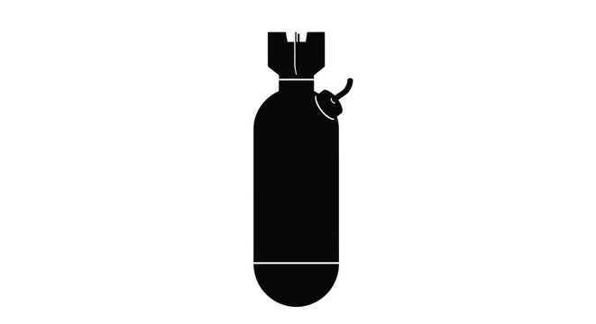 Hand grenade depiction in black silhouette explosive