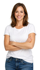 Obraz premium PNG Confident woman in casual attire.
