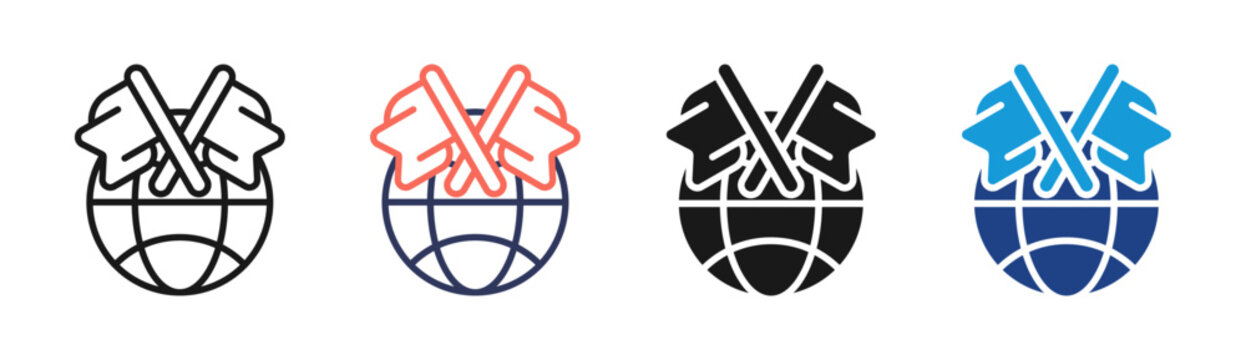 World Peace icon set multiple style collection