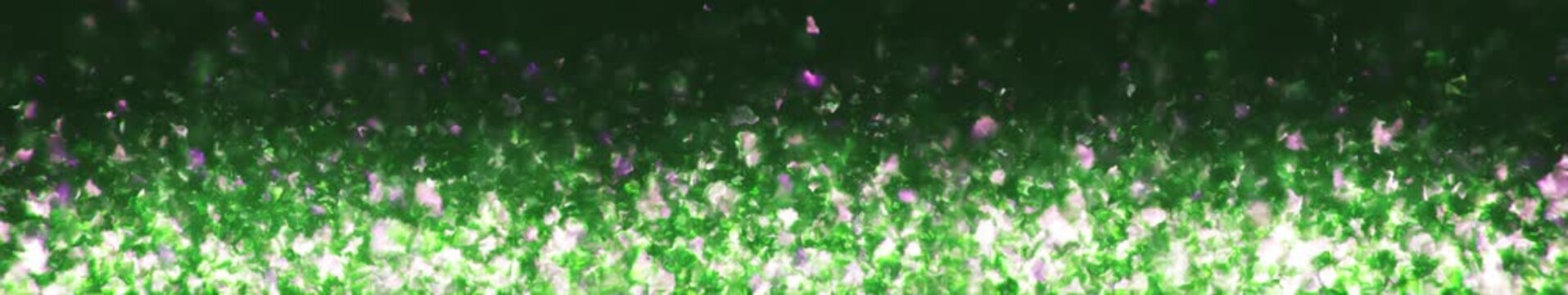 Green and Purple Glowing Particles Abstract Background with Sparkling Bokeh Lights &mdash; Widescreen Flowing Loop